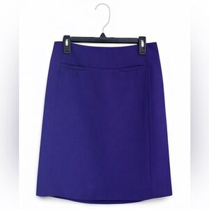 Loft Size 6 Women's Purple Lined Above-Knee Pencil Skirt Back Zip. #Workwear